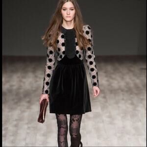 Jill Stuart velvet polka dot bodice dress